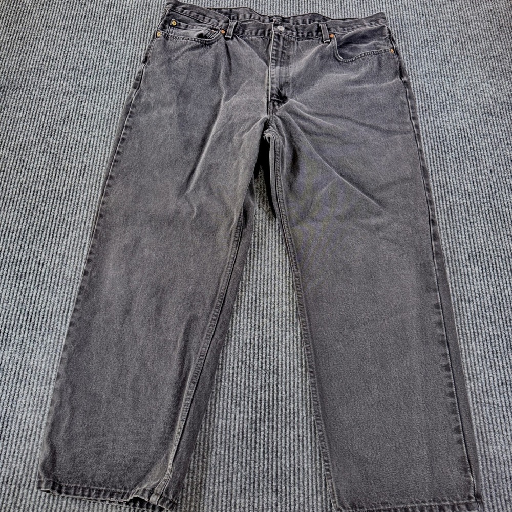 Levis 550 Relaxed Fit Tapered Leg Jeans Mens 42x30 Faded Black Denim 00550-0260